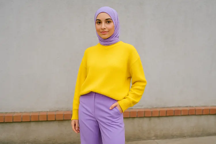 Color-Blocking Lilac + Kuning Vibran