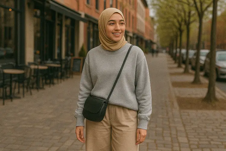 Santai dengan Sweatshirt & Wide-Leg Pants