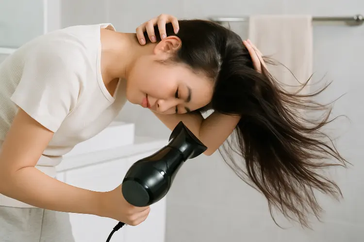 Keringkan Rambut Secara Terbalik untuk Volume Ekstra